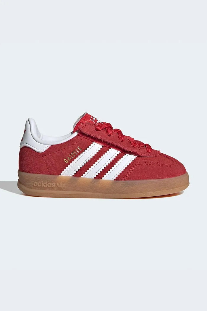 Detské semišové tenisky adidas Originals GAZELLE INDOOR nízky červená IH9132
