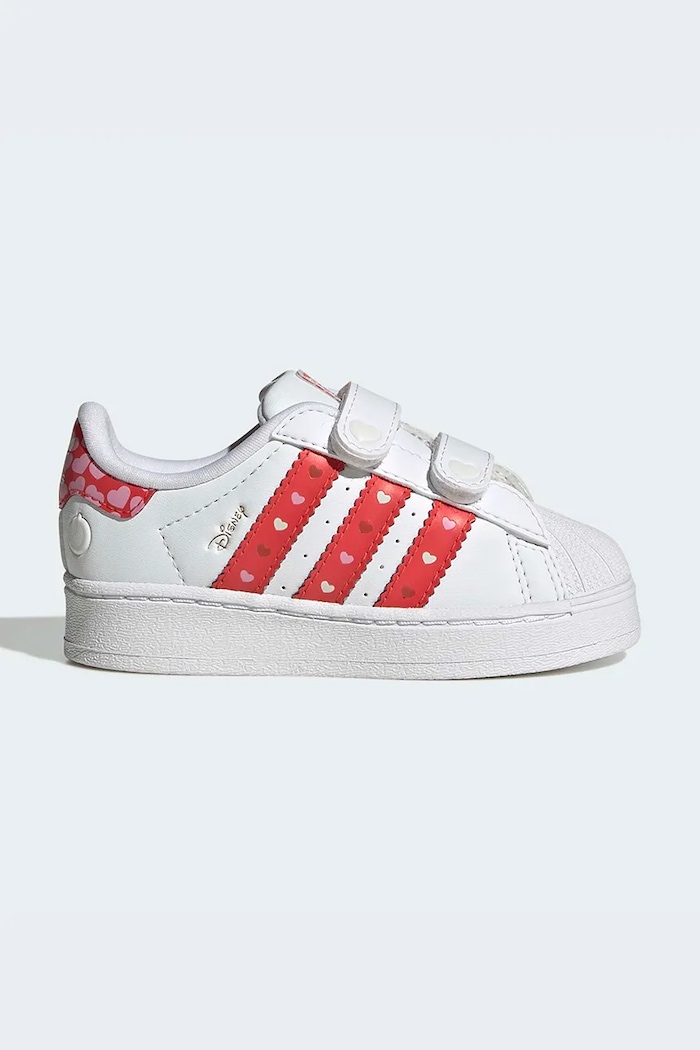 adidas Originals sneakersy zamszowe dziecięce DISNEY SUPERSTAR LED LIGHTS na rzep biały KK1294