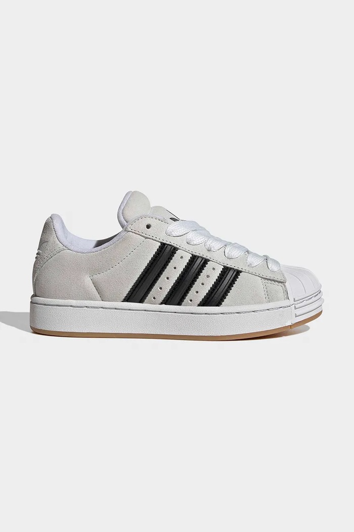 Дитячі шкіряні кросівки adidas Originals SUPERSTAR ST замша бежевий KJ1191