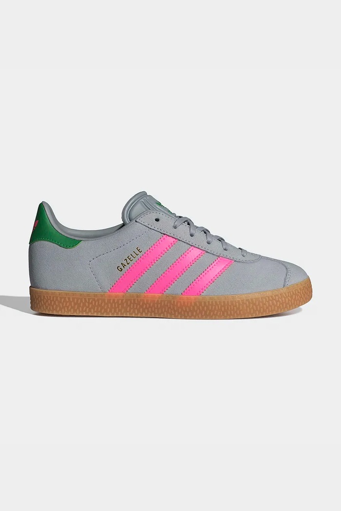 Детски кожени маратонки adidas Originals GAZELLE гладка кожа сив IH6467
