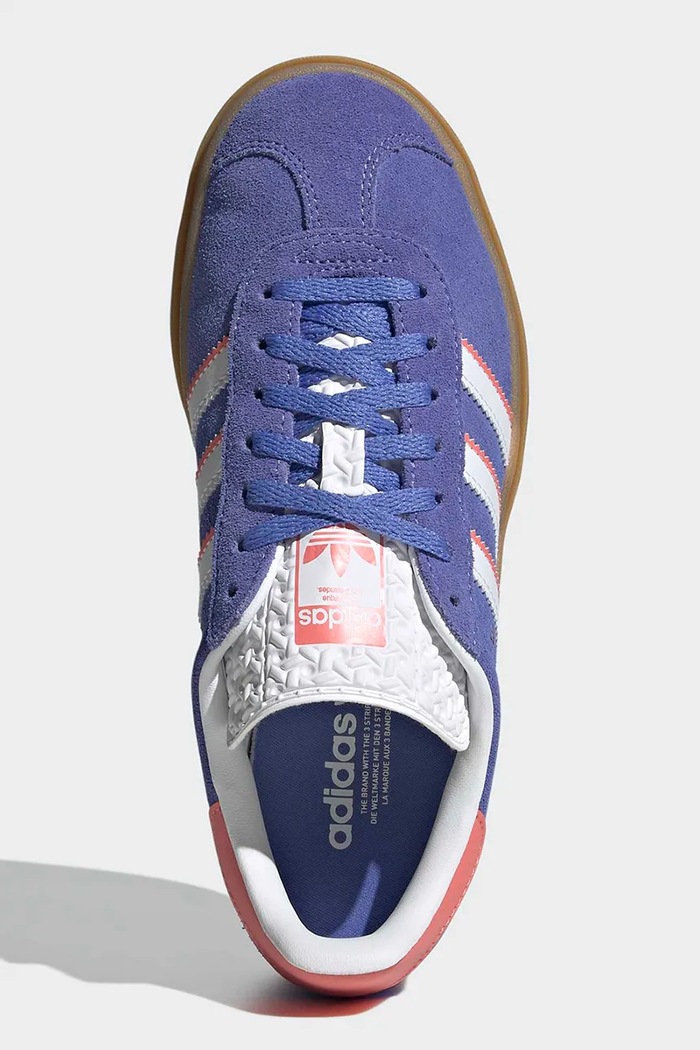 Otroške usnjene superge adidas Originals GAZELLE BOLD IH6454 vijolična