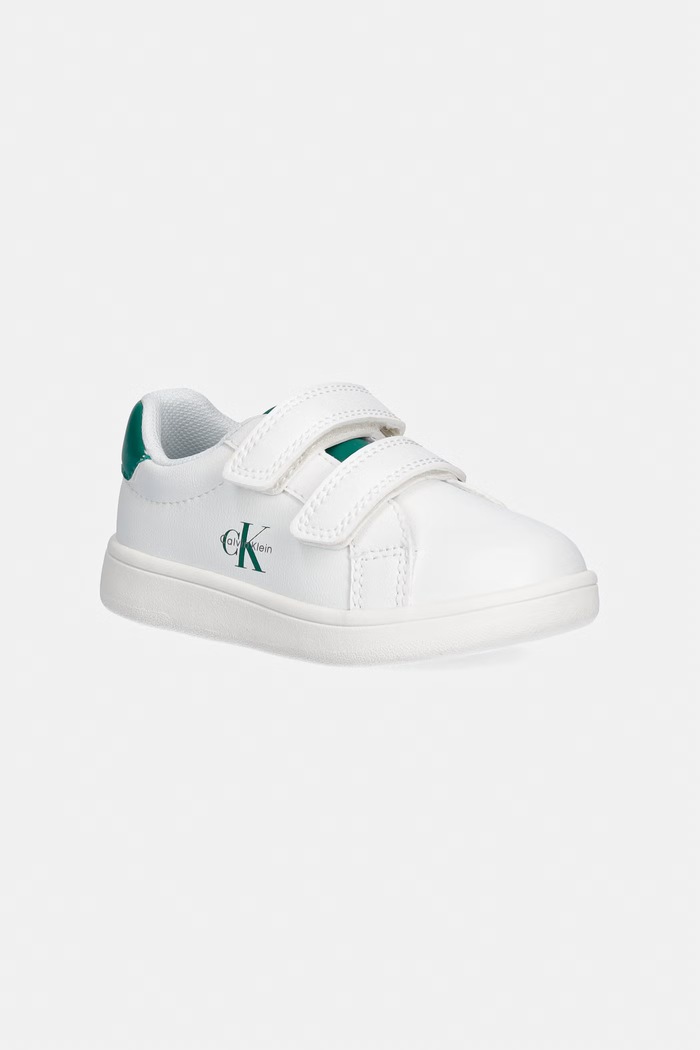 Calvin Klein Jeans sneakersy dziecięce imitacja skóry licowej biały V1X9.83276