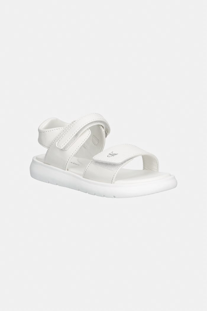 Detské sandále Calvin Klein Jeans imitácia kože biela V1A2.83240.20.29