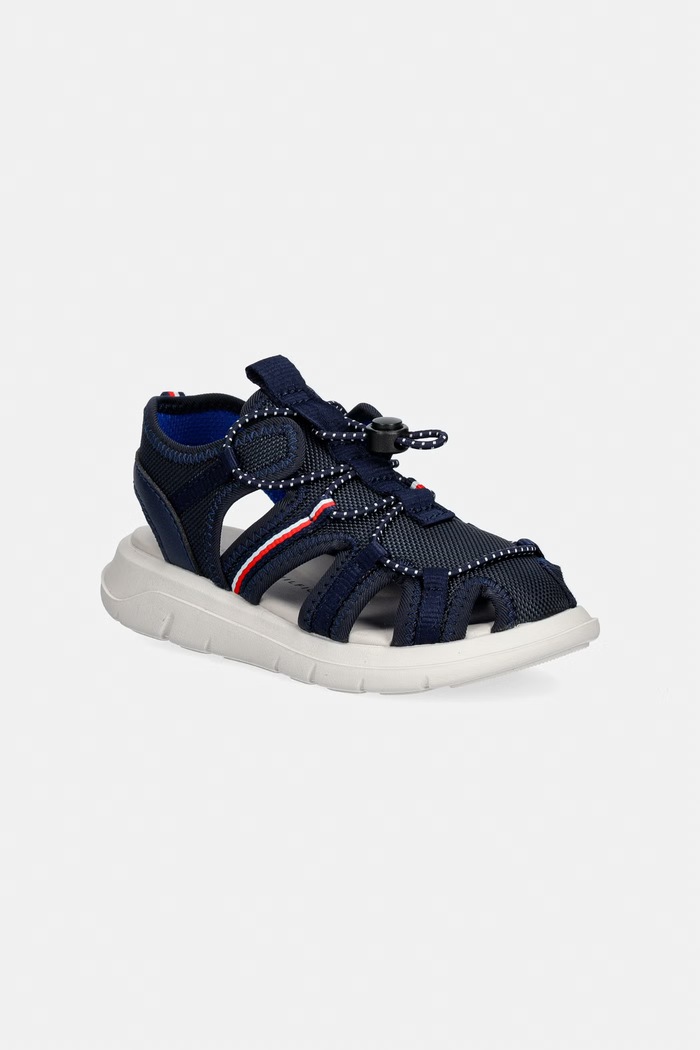 Detské sandále Tommy Hilfiger imitácia kože tmavomodrá T1B2.34385