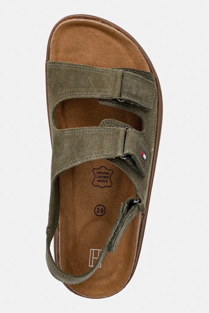 Πέδιλα σουέτ για παιδιά Tommy Hilfiger πράσινο T3X2.34394.35.41