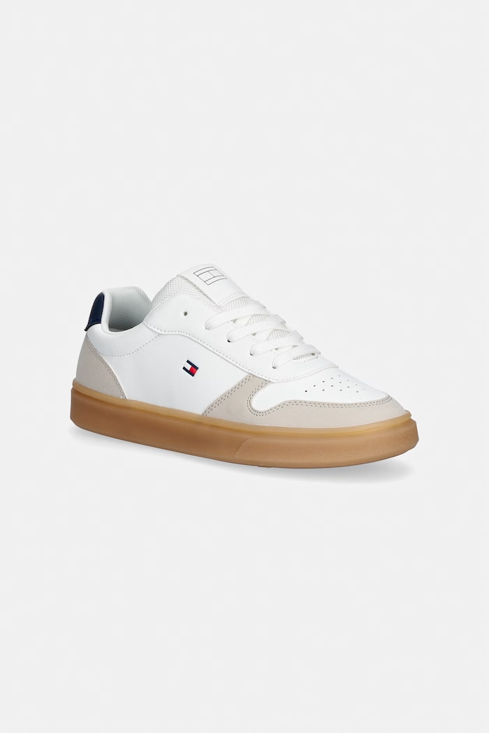 Detské tenisky Tommy Hilfiger imitácia kože biela T3X9.34351.35.41