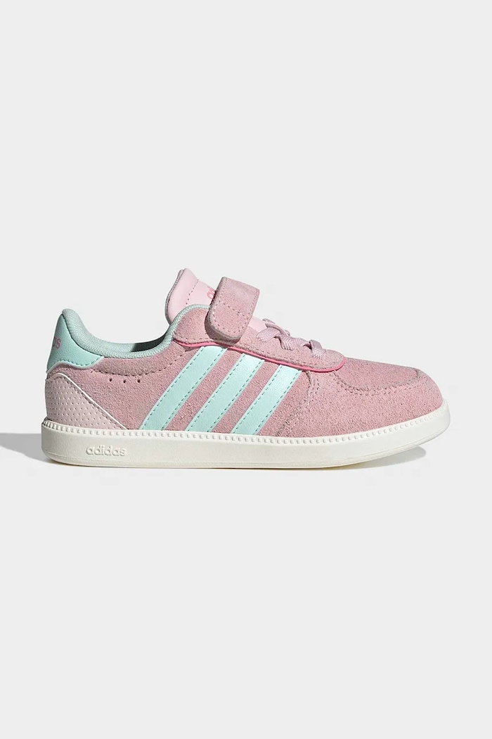 Detské tenisky adidas BREAKNET SLEEK imitácia kože ružová JS0136