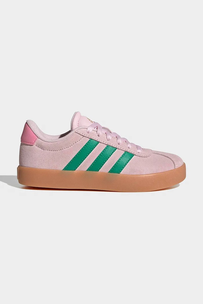 Detské semišové tenisky adidas VL COURT 3.0 imitácia kože ružová KI9260