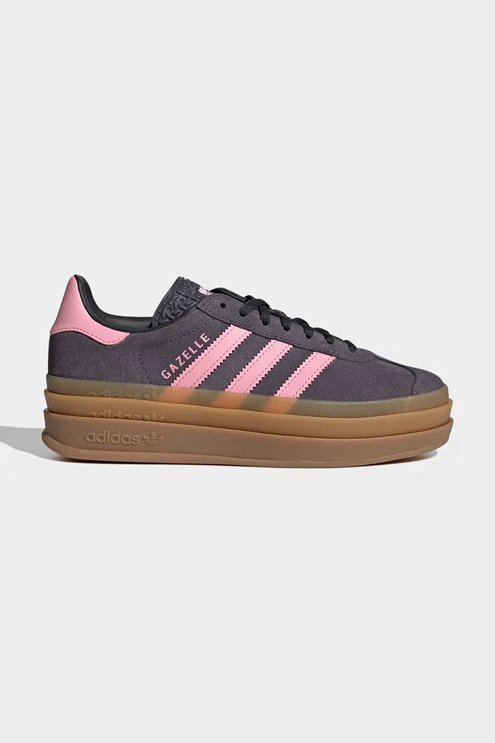 Detské semišové tenisky adidas Originals GAZELLE BOLD usňová koža sivá IH6459