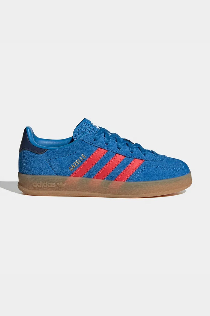 adidas Originals scarpe da ginnastica per bambini GAZELLE INDOOR pelle fiore blu IH4008