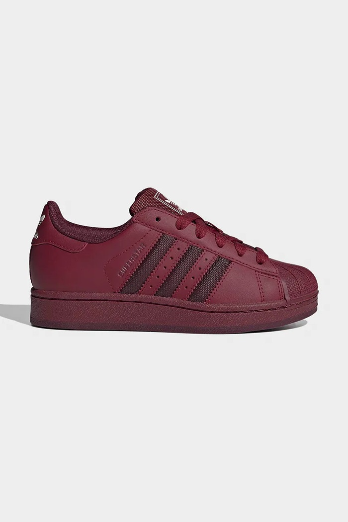 Detské semišové tenisky adidas Originals SUPERSTAR II nízky burgundské JR9867