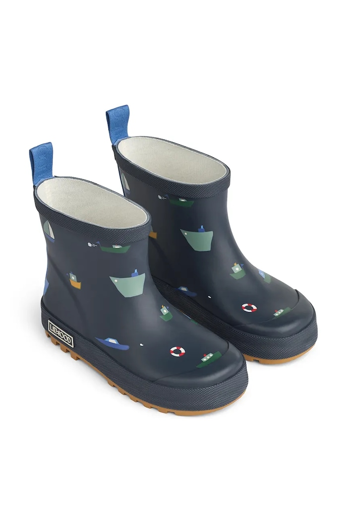 Liewood cizme Wellington copii Tekla Printed Rainboot bleumarin LW17782.PPY2