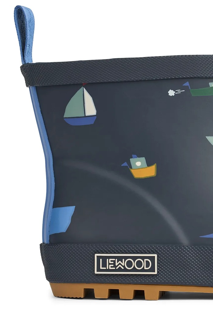 Băieți Liewood cizme Wellington copii Tekla Printed Rainboot LW17782.PPY2 bleumarin