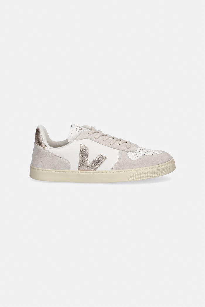 Veja teniși din piele copii Small V-10 Laces CX0520620C.36.39 bej SS26