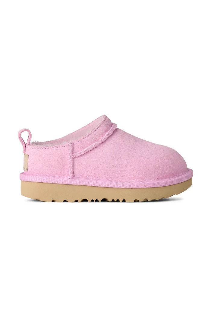 UGG buty zimowe zamszowe dziecięce CLASSIC MICRO brak zapięcia różowy 1174410T