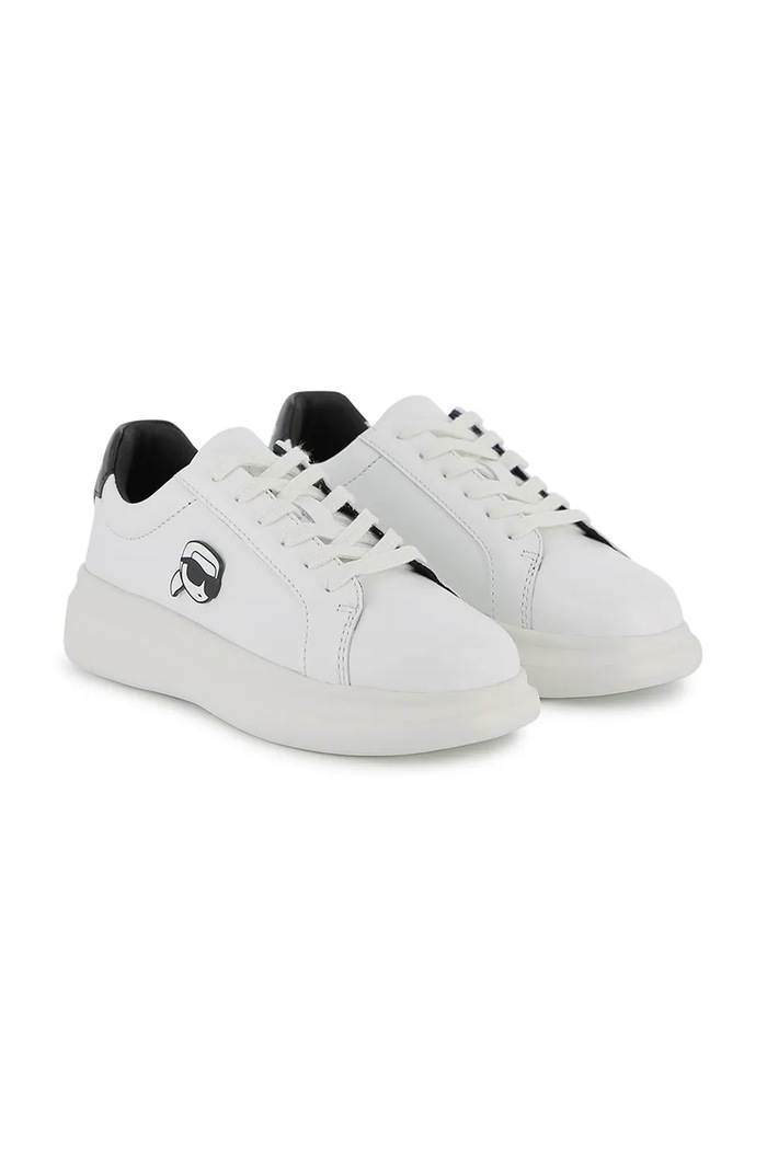 Karl Lagerfeld scarpe da ginnastica per bambini in pelle bassa bianco Z31182.36.39