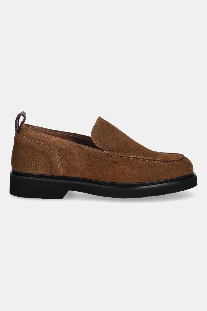 Μοκασίνια σουέτ Tommy Hilfiger HILFIGER ULTRA LIGHT SDE LOAFER FM0FM05839 καφέ SS26