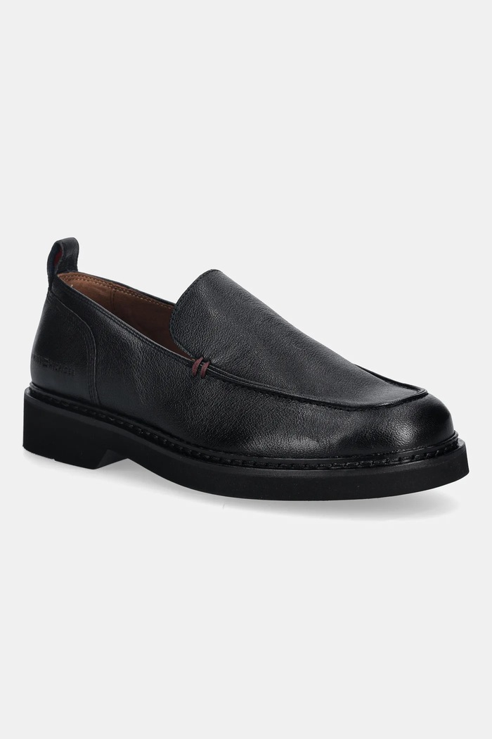 Δερμάτινα μοκασίνια Tommy Hilfiger HILFIGER ULTRA LIGHT TBL L LOAF λείο δέρμα μαύρο FM0FM05840