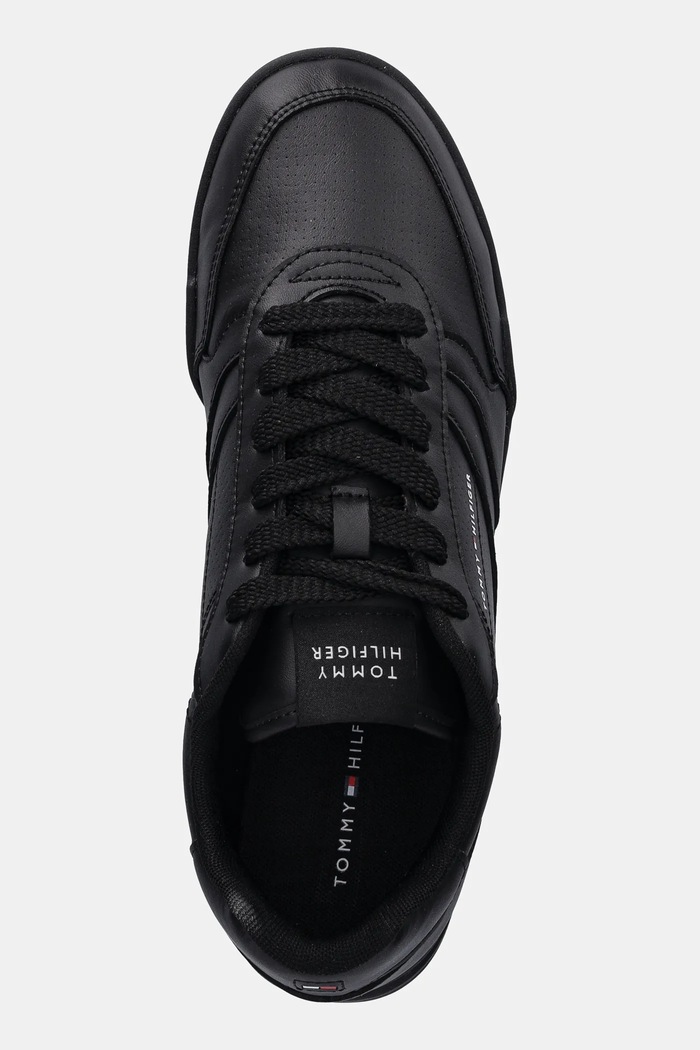 Tommy Hilfiger bőr sportcipő LOPRO CUP LEATHER fekete FM0FM05677