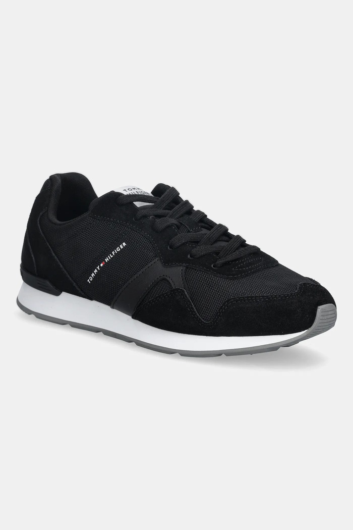 Superge Tommy Hilfiger RUNNER ICON MIX Tekstil črna FM0FM05679