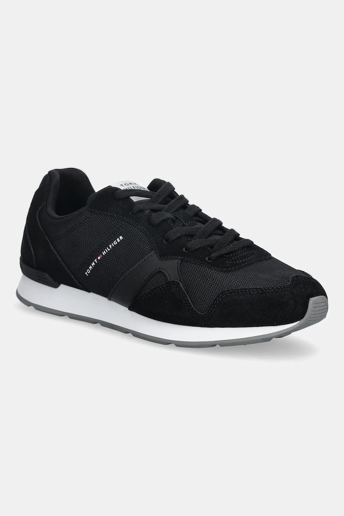 Superge Tommy Hilfiger RUNNER ICON MIX Tekstil črna FM0FM05679