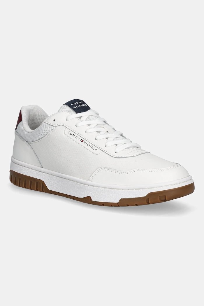 Tenisky Tommy Hilfiger TH BASKET CORE LITE LTH usňová koža biela FM0FM05713