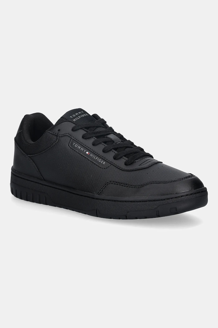 Tenisky Tommy Hilfiger TH BASKET CORE LITE LTH usňová koža čierna FM0FM05713