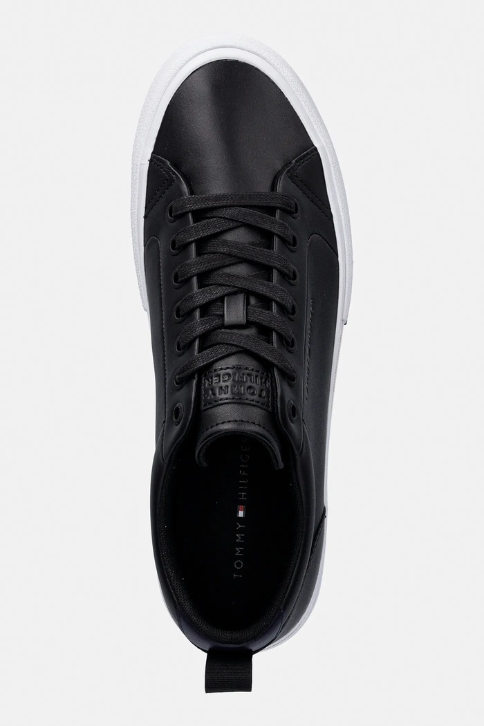 Tommy Hilfiger bőr sportcipő HARLEM STREET LTH fekete FM0FM05708
