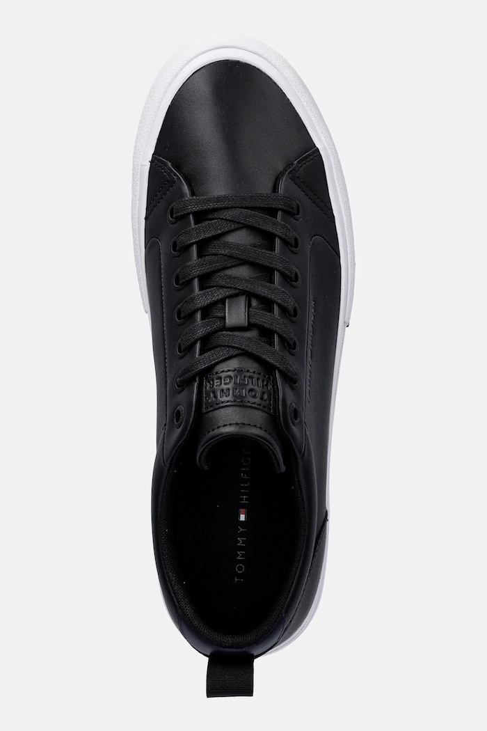 Tommy Hilfiger bőr sportcipő HARLEM STREET LTH fekete FM0FM05708