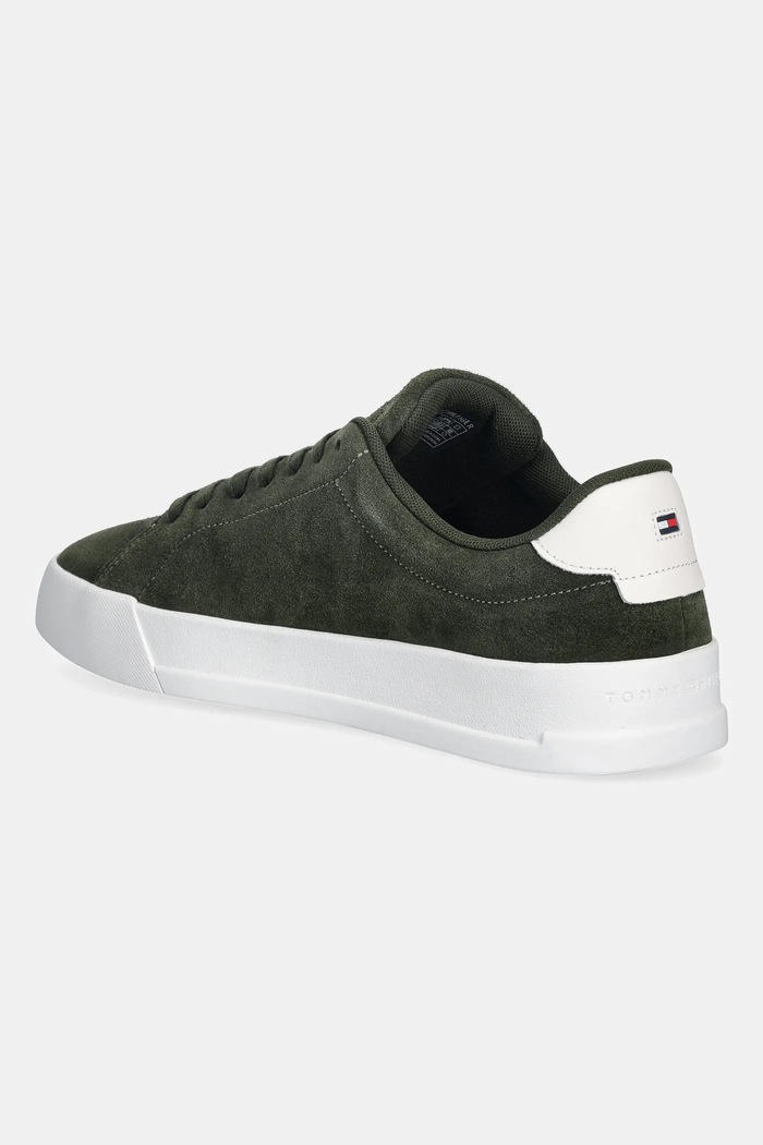 Cipők Tommy Hilfiger velúr sportcipő TH COURT CORE SUEDE FM0FM05716 zöld