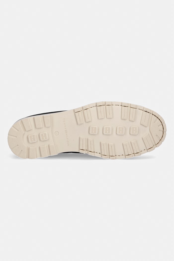 Tommy Hilfiger mocasini bărbați din piele întoarsă HILIFGER LIGHT SDE BOAT SHOE FM0FM05747 bleumarin