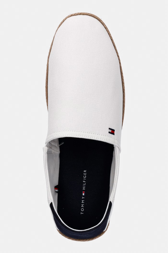 Tommy Hilfiger espadrile bărbați CORE HILFIGER ESPADRILLE TEXTILE alb FM0FM05792