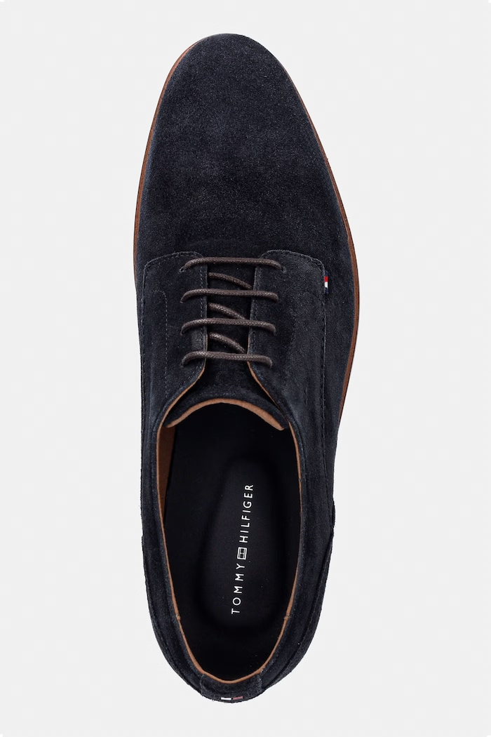 Tommy Hilfiger półbuty męskie zamszowe HILFIGER SUEDE DRESS SHOE granatowy FM0FM05776