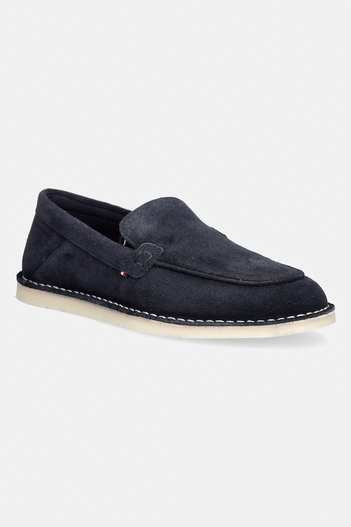 Tommy Hilfiger mokasyny męskie zamszowe HILFIGER STITCHDOWN SUEDE LOAFER granatowy FM0FM05782