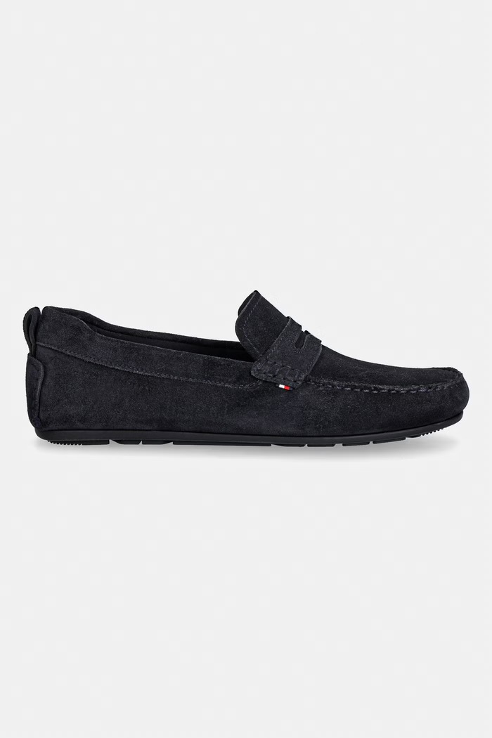 Tommy Hilfiger mokasyny męskie zamszowe CORE HILFIEGR SUEDE DRIVER FM0FM05789 granatowy SS26
