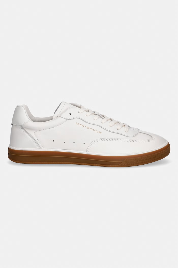 Tommy Hilfiger TH LO LUX LTH sneakers de bărbați din piele FM0FM05815 bej SS26