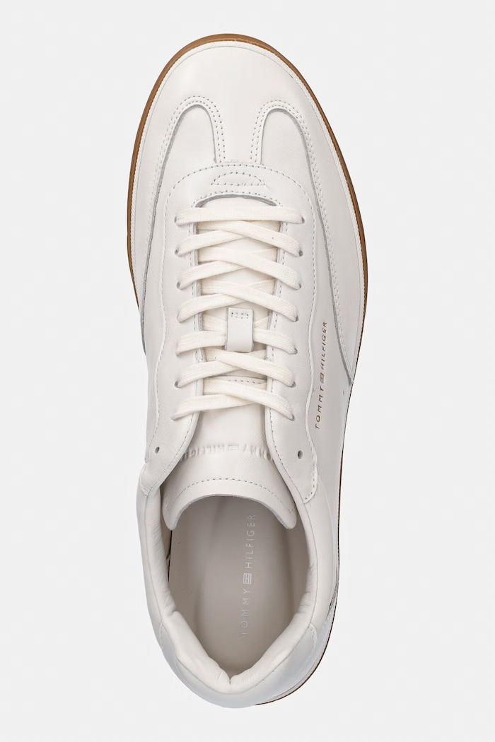Tommy Hilfiger TH LO LUX LTH sneakers de bărbați din piele bej FM0FM05815