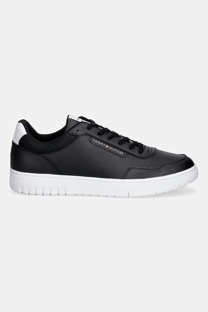Tommy Hilfiger BASKET CORE LITE LTH sneakers pentru bărbați, din piele FM0FM05868 negru SS26