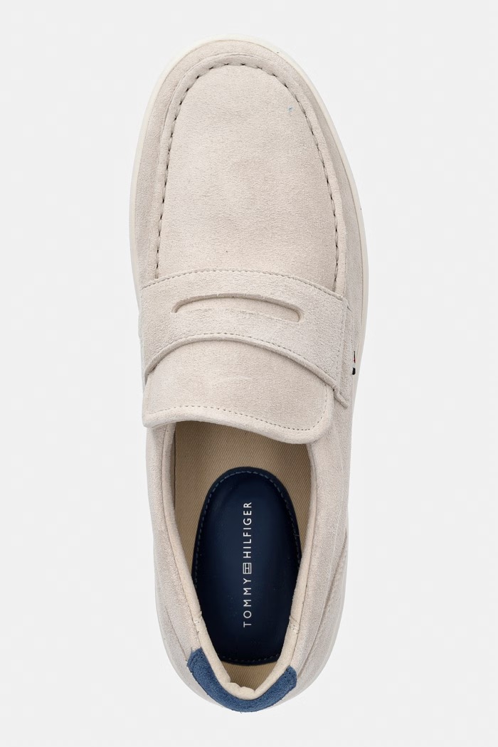 Tommy Hilfiger mokasyny męskie zamszowe MODERN LIGHT HYBRID SUEDE LOAFER beżowy FM0FM05786