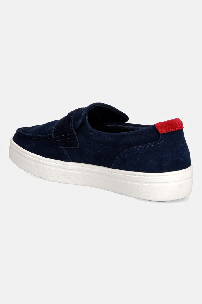 Obuwie Tommy Hilfiger mokasyny męskie zamszowe MODERN LIGHT HYBRID SUEDE LOAFER FM0FM05786 granatowy