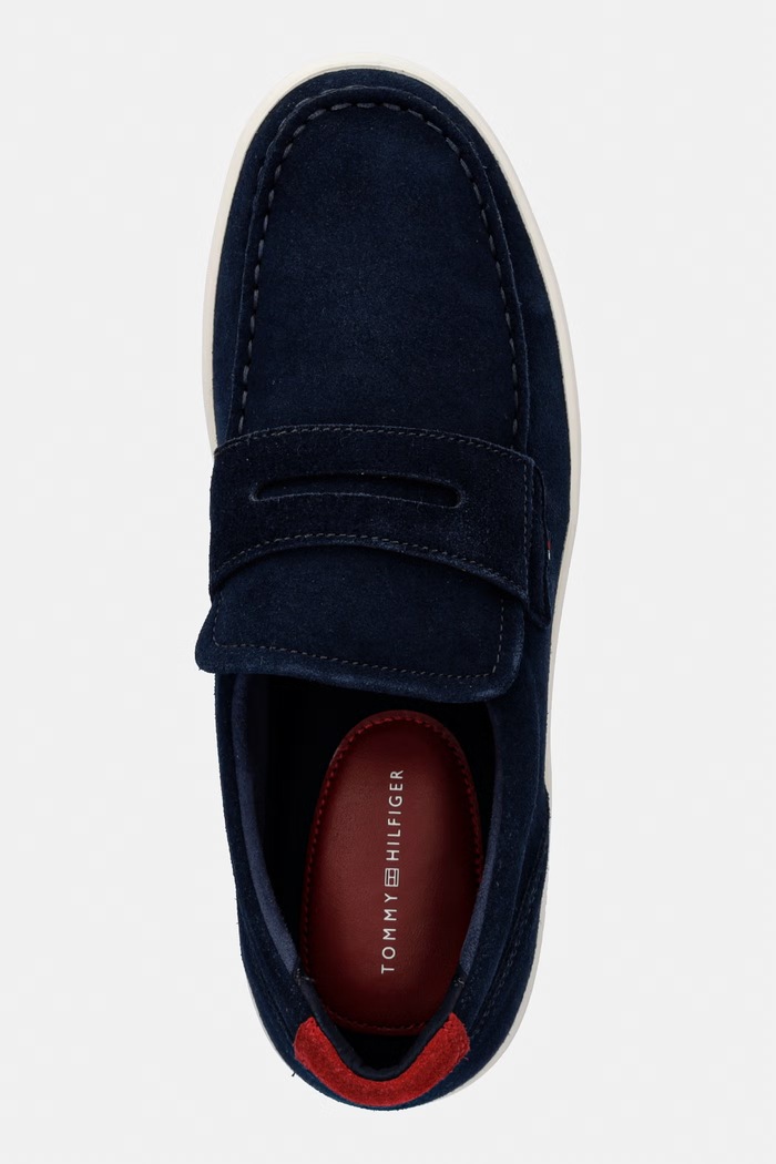 Tommy Hilfiger mokasyny męskie zamszowe MODERN LIGHT HYBRID SUEDE LOAFER granatowy FM0FM05786