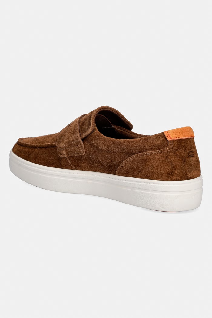 Obuwie Tommy Hilfiger mokasyny męskie zamszowe MODERN LIGHT HYBRID SUEDE LOAFER FM0FM05786 brązowy