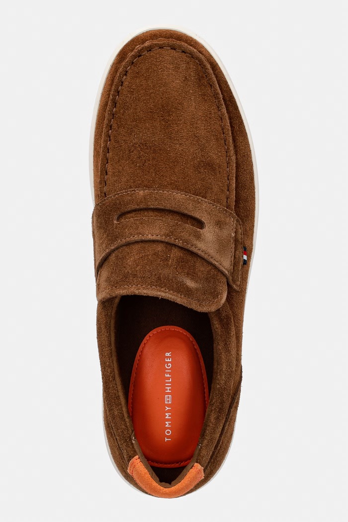 Tommy Hilfiger mokasyny męskie zamszowe MODERN LIGHT HYBRID SUEDE LOAFER brązowy FM0FM05786