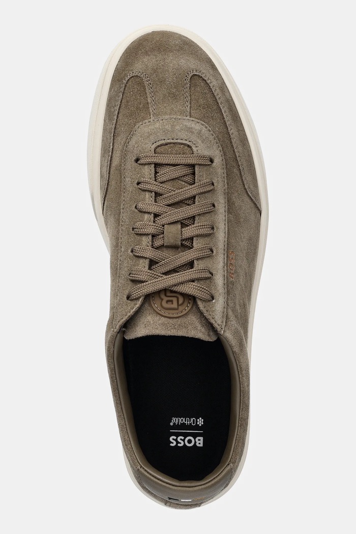 BOSS sneakers din piele întoarsă Kieran verde 50554611.301