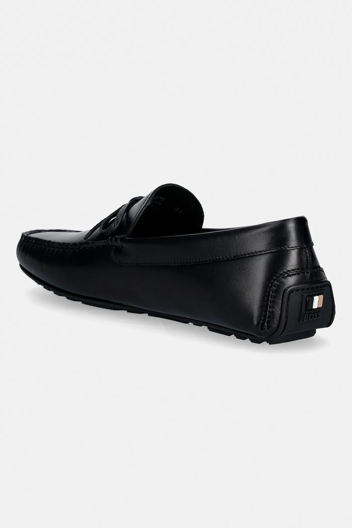 Обувки Кожени мокасини BOSS Noel 50557676.001 черен