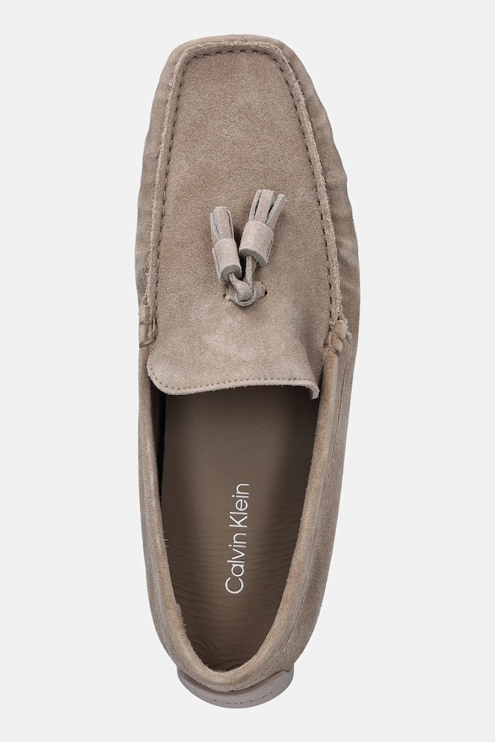 Calvin Klein velúr mokaszin DRIVER TASSELS SU bézs HM0HM02028