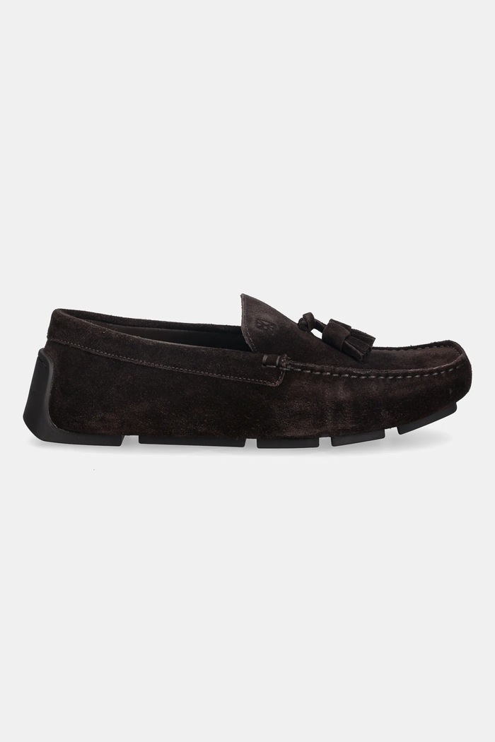 Mokasini iz semiša Calvin Klein DRIVER TASSELS SU HM0HM02028 rjava SS26