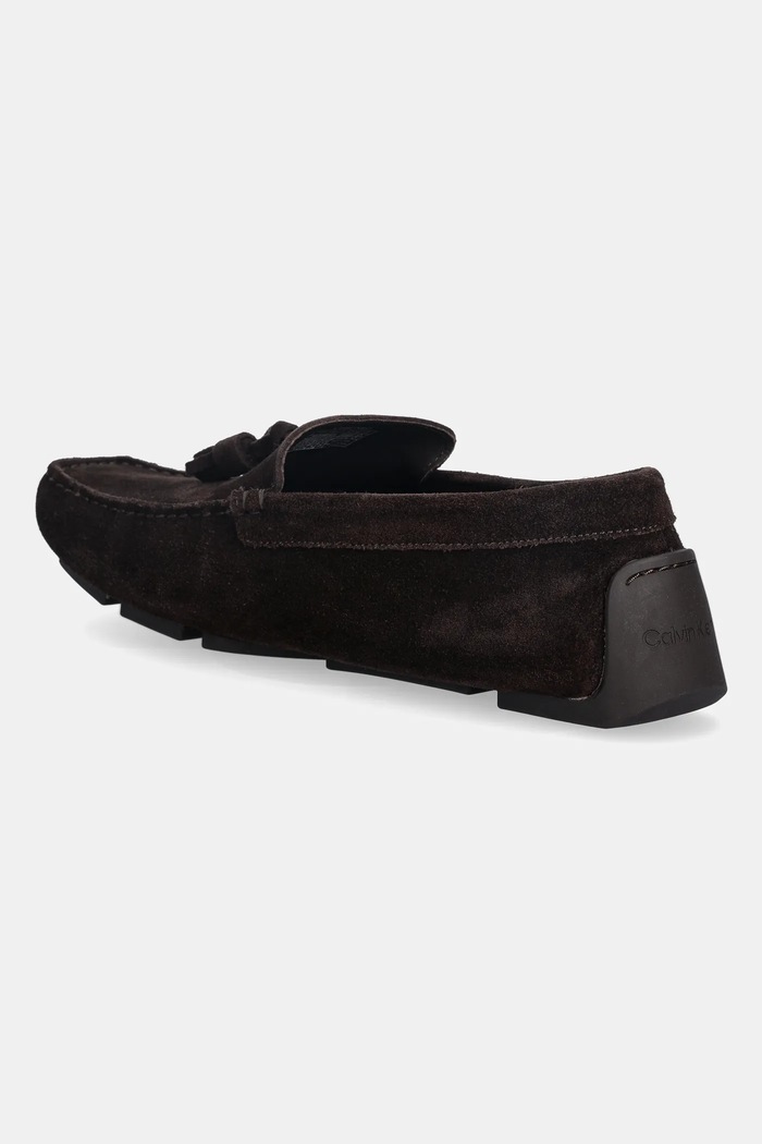 Obutev Mokasini iz semiša Calvin Klein DRIVER TASSELS SU HM0HM02028 rjava