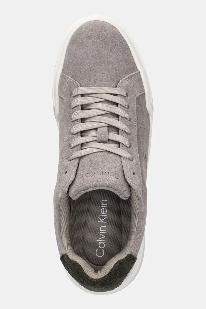 Kožené tenisky Calvin Klein CHUNKY CUPSOLE LACEUP SU sivá YM0YM01453
