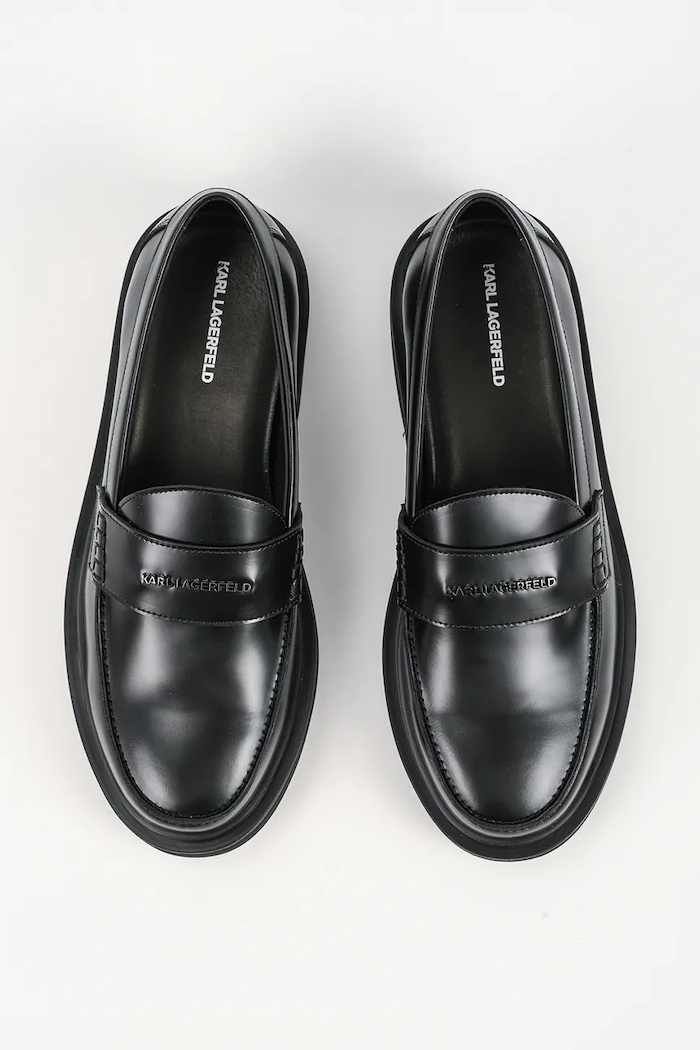 Kožené mokasíny Karl Lagerfeld KEATON čierna KL13310.000